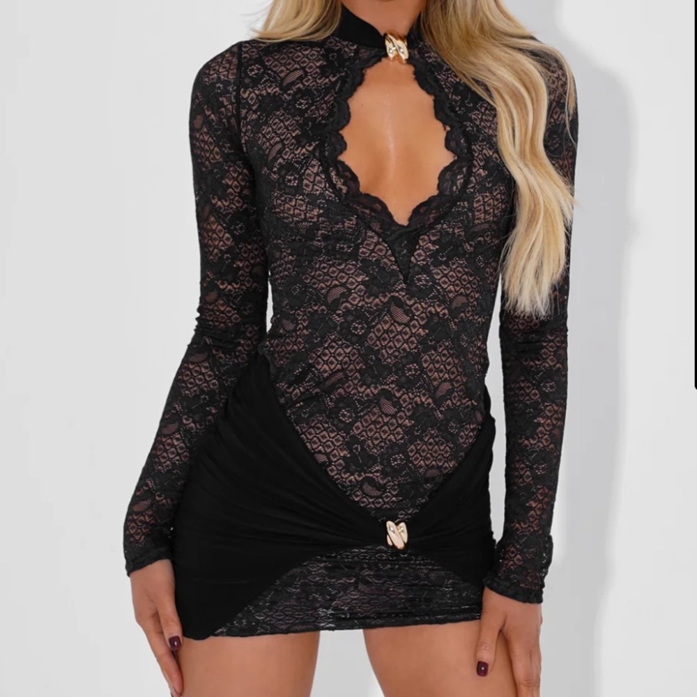 Koko Bay Elegant Black Lace Dress NWT